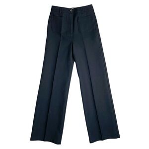 Boden Black Wide Leg Wool Blend Trouser Pant Size 6